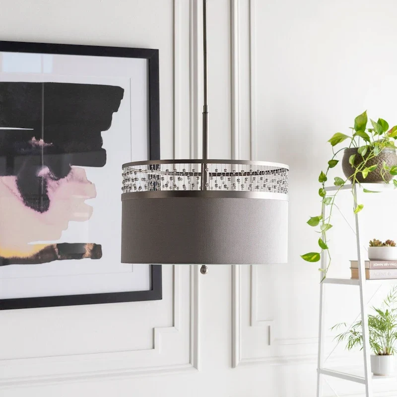 Belle Traditional Antiqued Crystal 3-Light Pendant