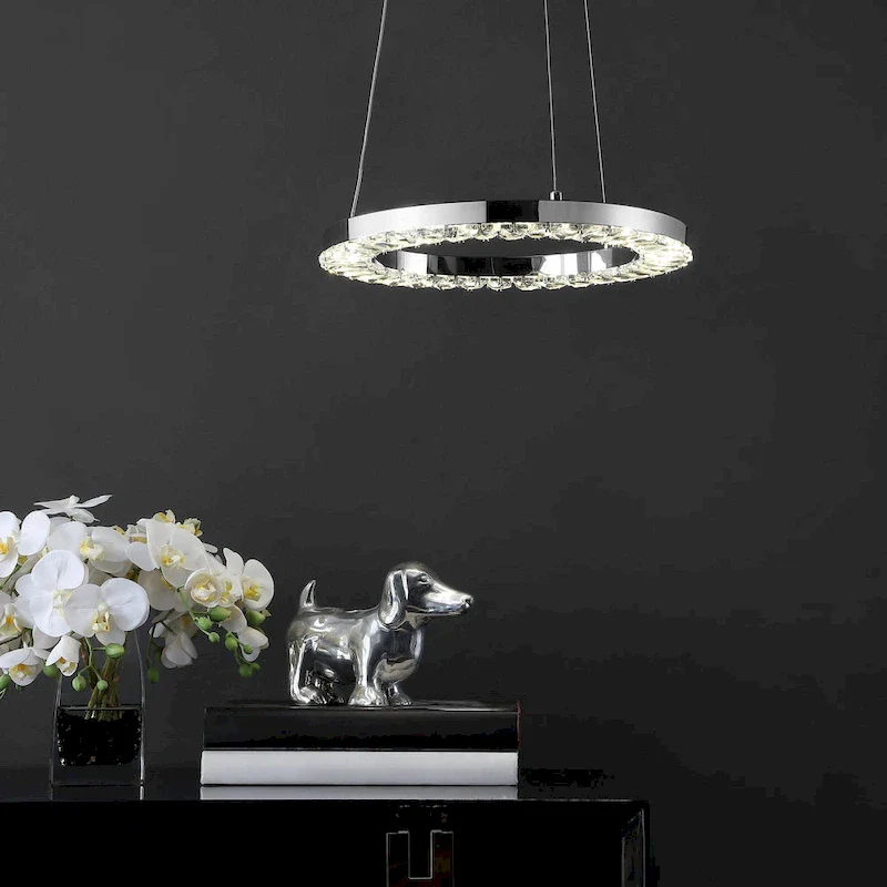 SAFAVIEH Lighting Messon Led Pendant - 14 W x 14 D x 74 H