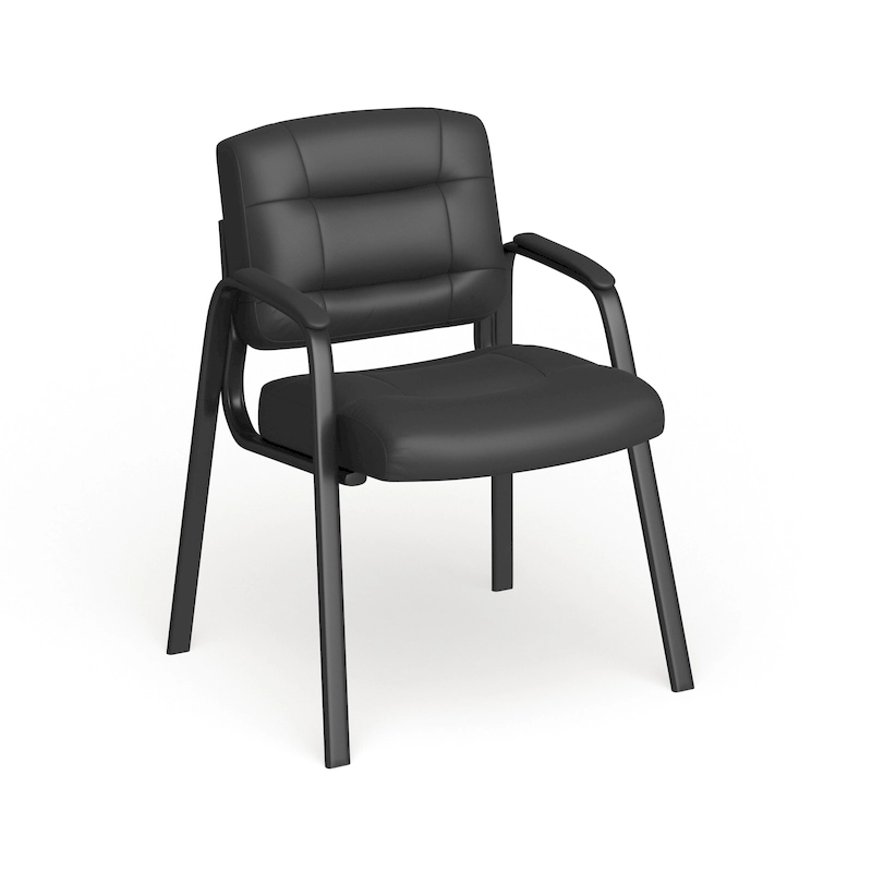 Upholstered Tufted Executive Reception Chair - Black