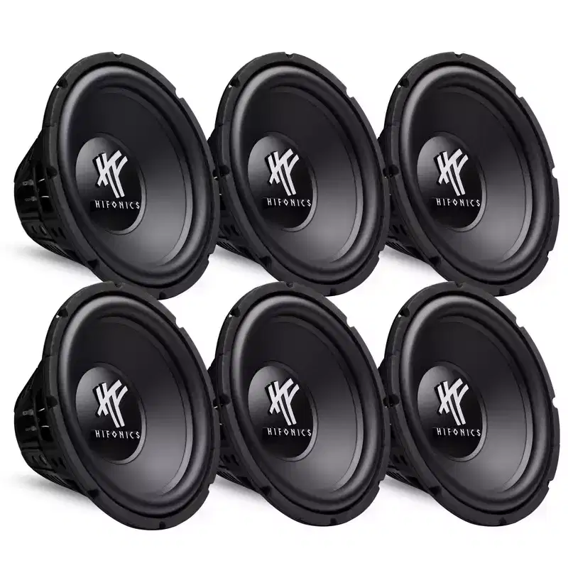 Hifonics 12 800 Watt 4 Ohm DVC Car Audio Subwoofer Power Bass Sub (6 Pack)