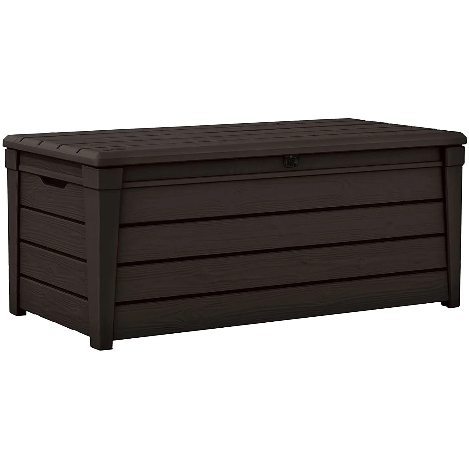Keter Brightwood 120gal Weatherproof Resin Patio Deck Storage Box Bench, Brown - 40