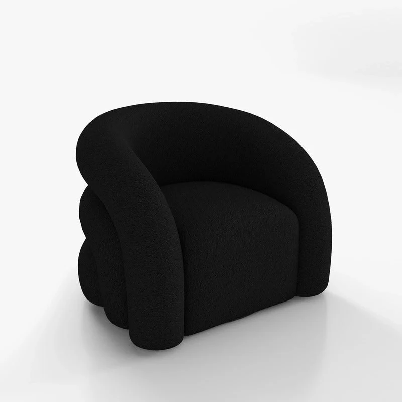 SEYNAR Modern Glam 360 Degree Swivel Teddy Upholstered Accent Armchair with Tufted Back