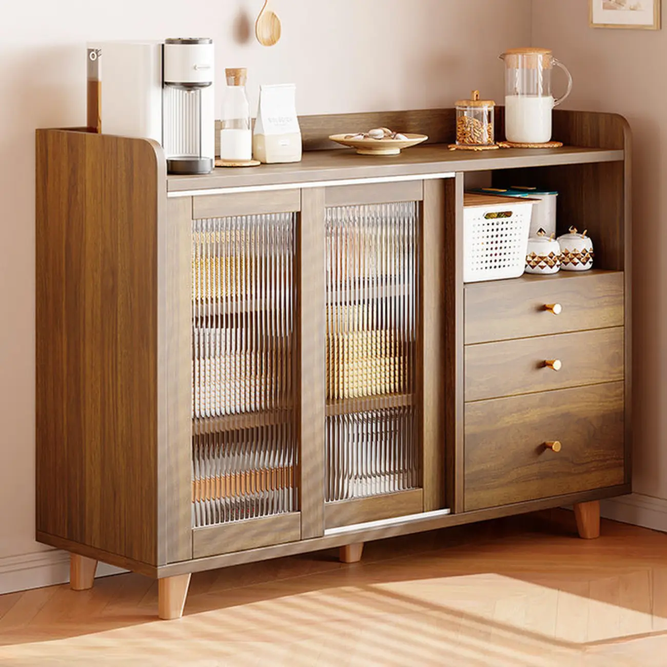 Modern Slab Sideboard with Drawers Cabinets