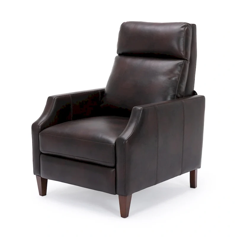 Faux Leather Push Back Recliner - Mid-Century Style - Single Seat
