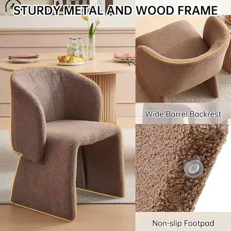 Barrel Dining Sofa Chairs Upholstered-Fully Wrapped