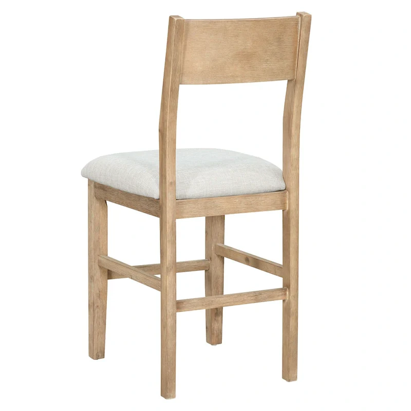 Brown Farmhouse 5-Piece Counter Height Dining Table Set with 4 Chairs