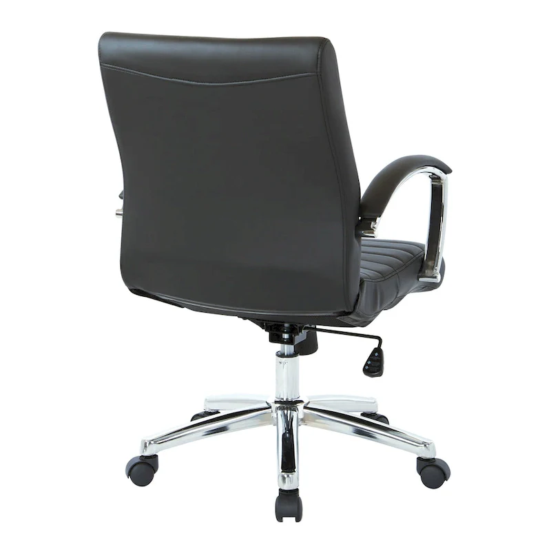 Executive Low Back Faux Leather Chair with Chrome Arms and Base - single