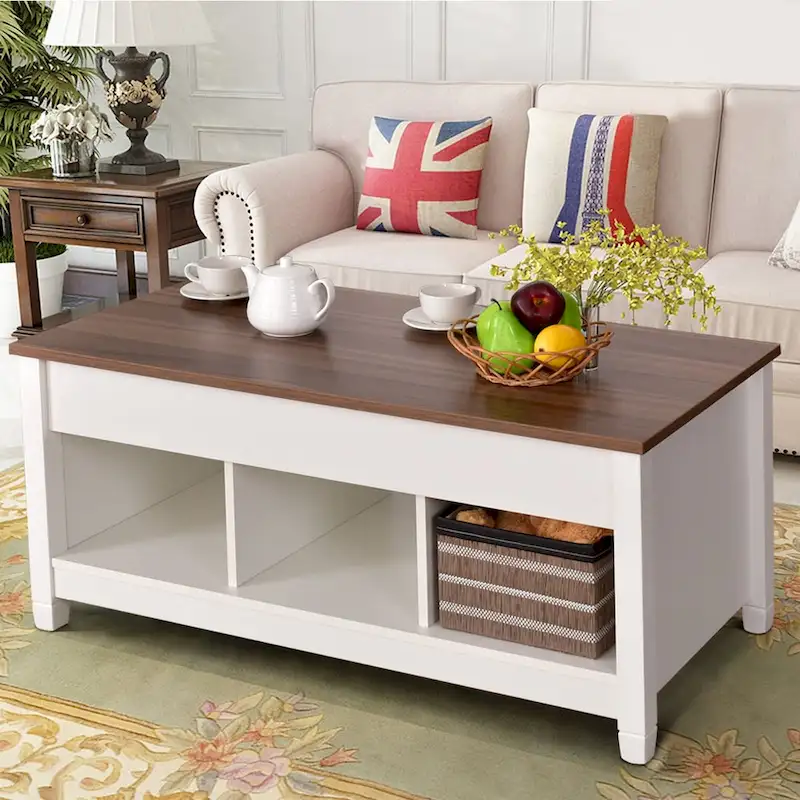 Lift-top Coffee Table with Hidden Compartment