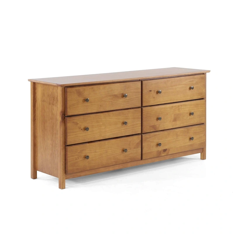 Grain Wood Furniture Shaker-style 6-drawer Solid Wood Dresser
