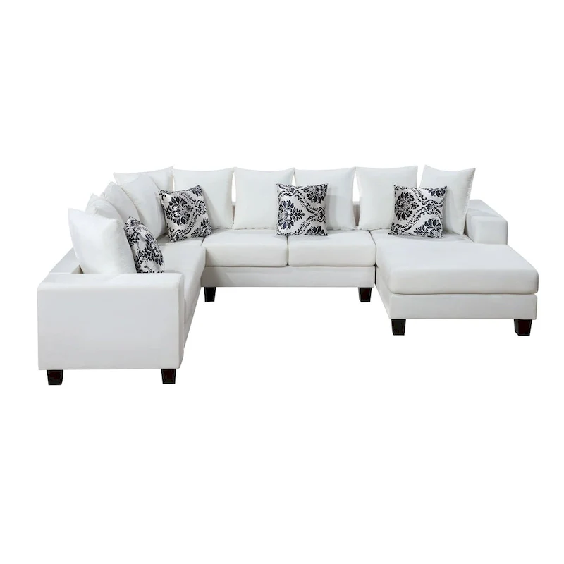 Merax Modern U Shape Sectional Sofa with Lots of Pillows Included