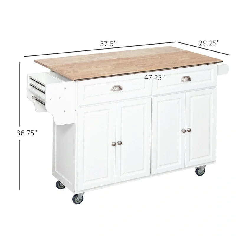 Rolling Kitchen Island on Wheels,Kitchen Cart Breakfast Bar