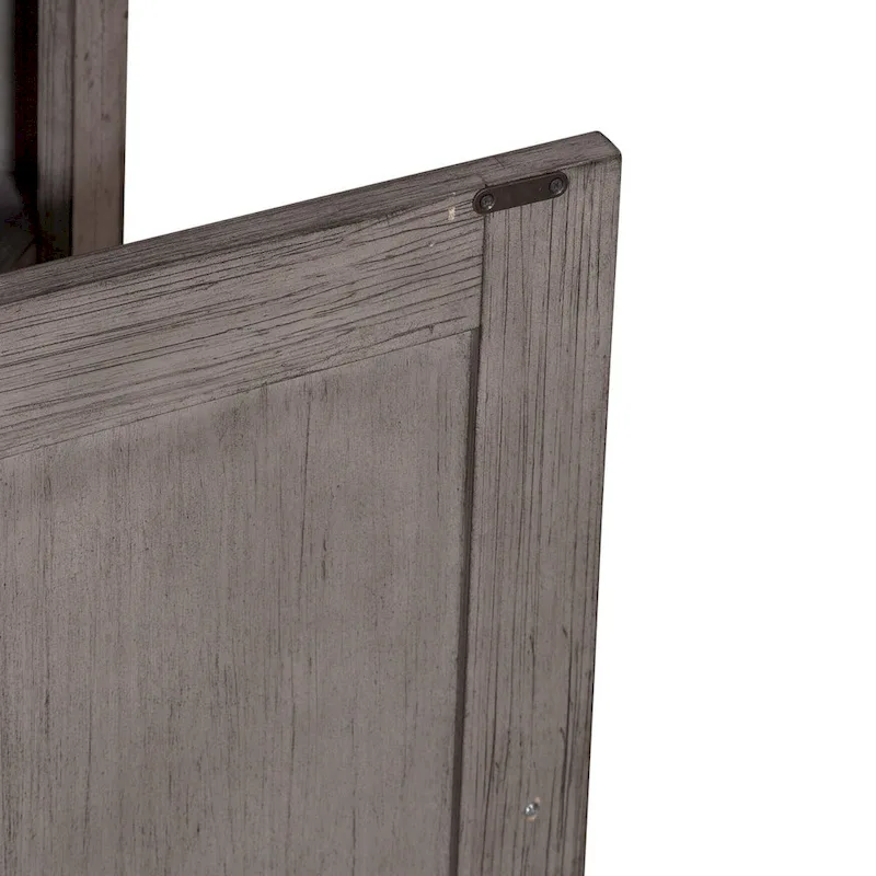 White & Grey Distressed Pine Breakfront Server – 1 Piece