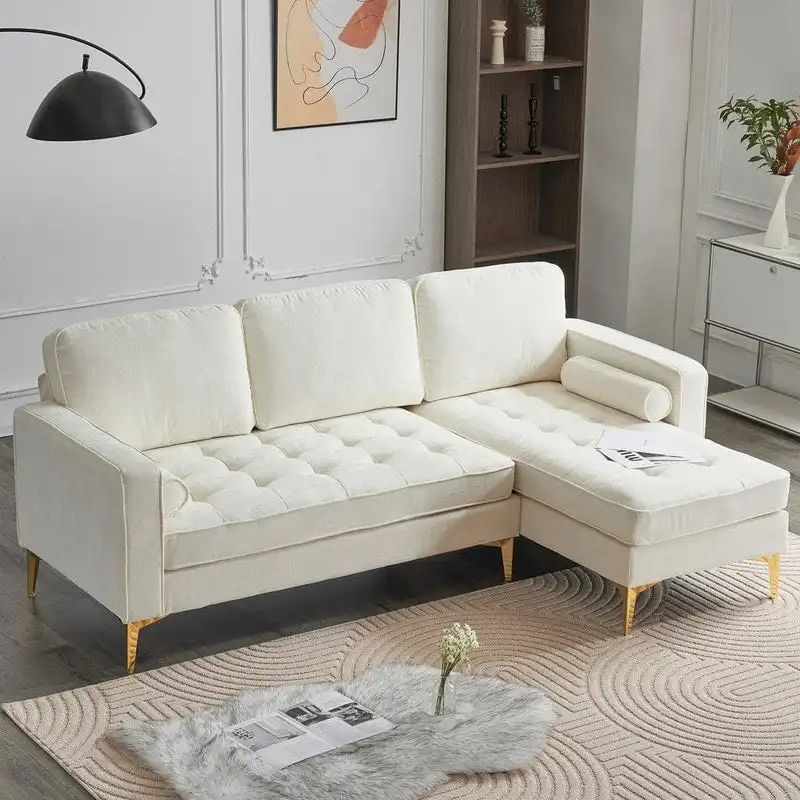 3-Seater Golden Tripod Legs Indoor Modular Sofa