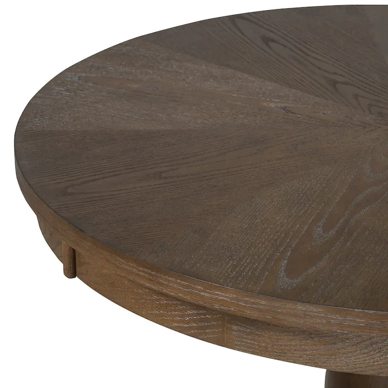 Retro Round Dining Table with 4 Upholstered Chairs