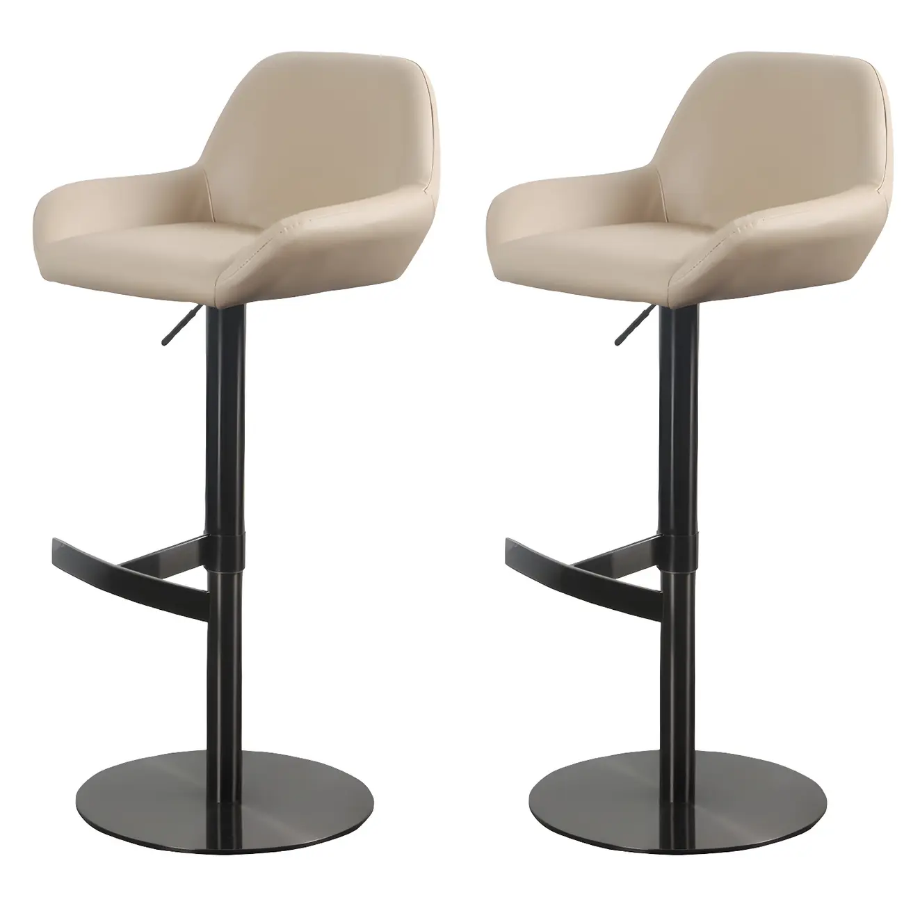 Glossy Metal Bucket Swivel Adjustable Bar Stools