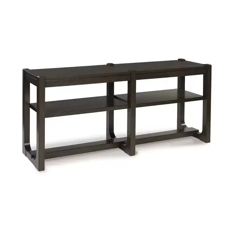Signature Design by Ashley Breckington Console Table - Modern Sofa Table with Adjustable Shelves, Dark Brown