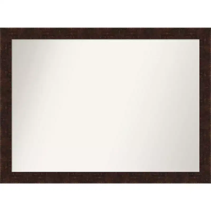 42" x 31" Non-Beveled William Mottled Bronze Wall Mirror: Amanti Art, Modern Rectangle Decor