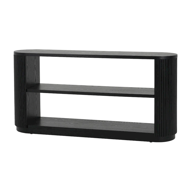 Modern Entryway Console Table - Slim Sofa Table with Open Shelf & Elegant Wood Grain, Multi-Functional Hallway Table