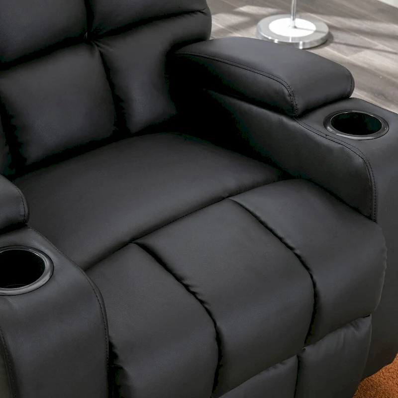 Manual Rocking Recliner Chair with Massage and Cup Holders