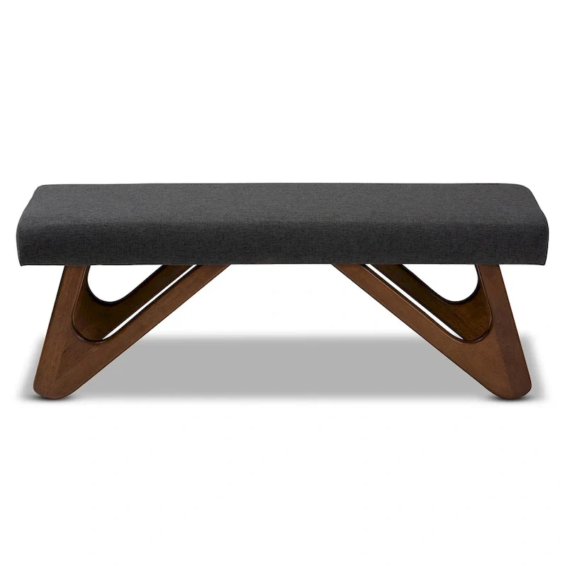 Carson Carrington Ullaberg Mid-century Modern Upholstered Boomerang Bench