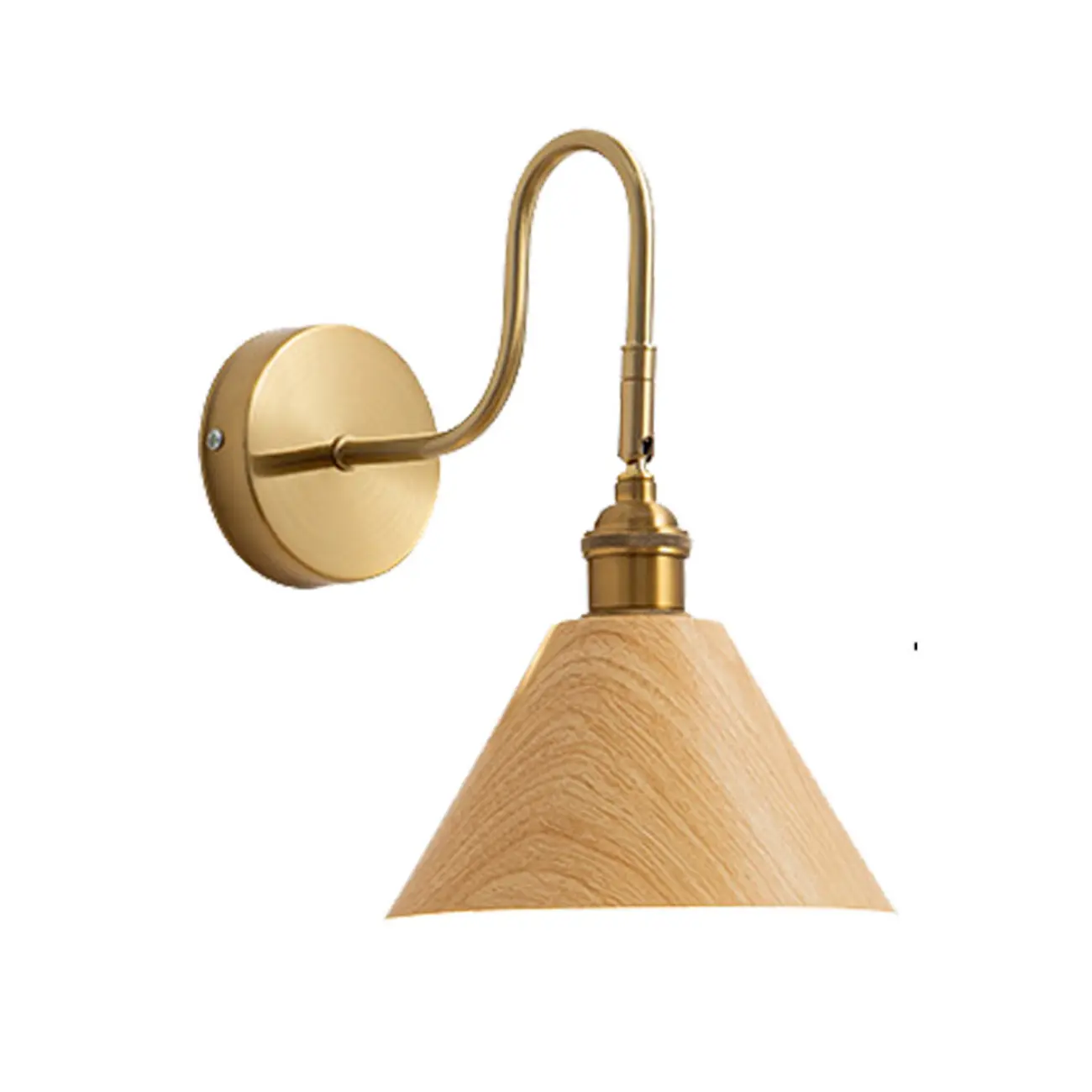 Mini Cone Modern Vanity Light with Walnut Shade