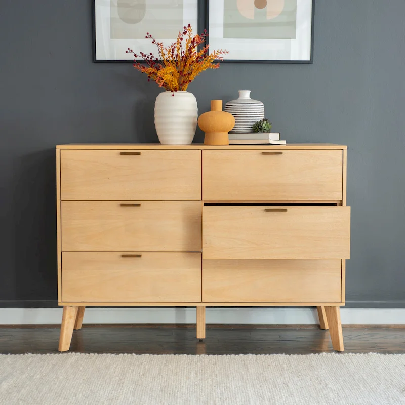 Carter Wooden Mid-Century 6-Drawer Dresser