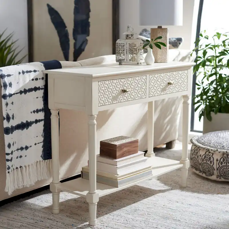 SAFAVIEH Salina 2-Drawer Console Table - 35.5" W x 13" L x 29.5" H - 36Wx13Dx30H