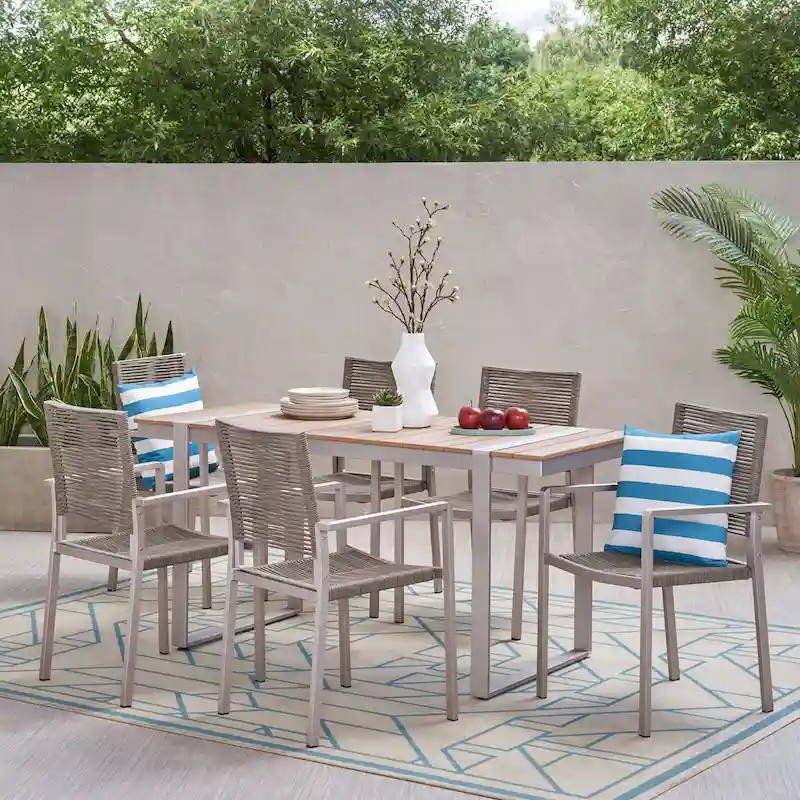 Harding Outdoor Aluminum Outdoor 7 Piece Dining Set by Christopher Knight Home