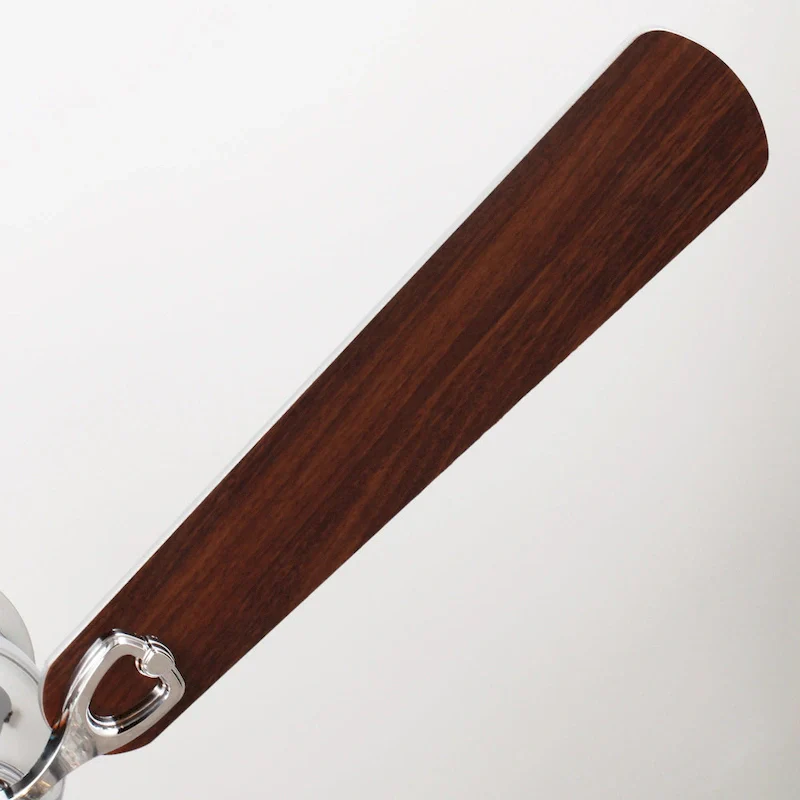 48  Chrome Wooden 5-Blade Crystal Flush Mount Ceiling Fan with Remote