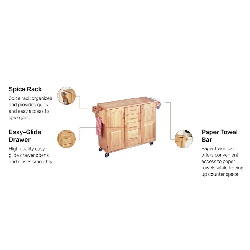 Kitchen Cart with Breakfast Bar