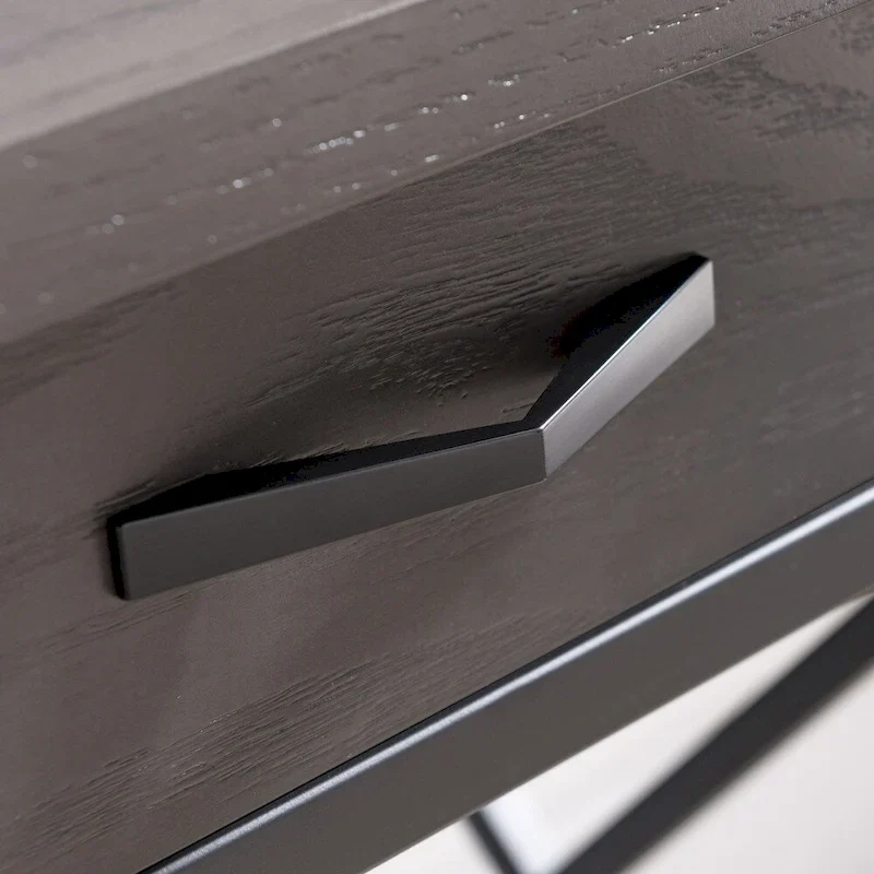 Grey 1 Drawer Metal and Wood Writing/Computer Desk