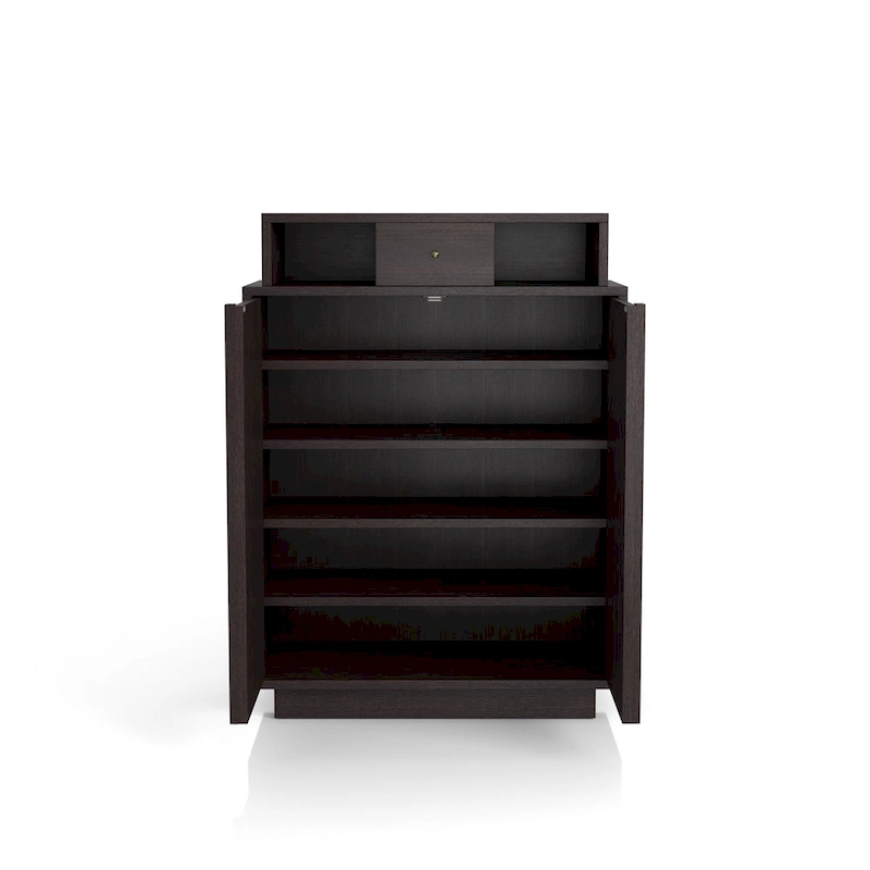 Icel Contemporary Espresso 5-shelf Shoe Cabinet by Furniture of America