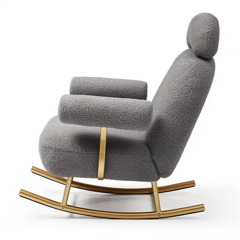 Modern Sherpa Fabric Nursery Rocking Chair
