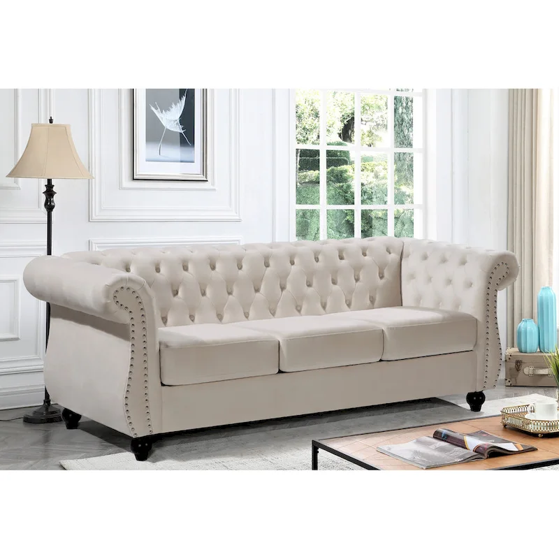 Kemos Velvet Chesterfield Sofa