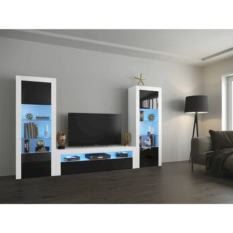 Milano Set Modern Wall Unit Entertainment Center