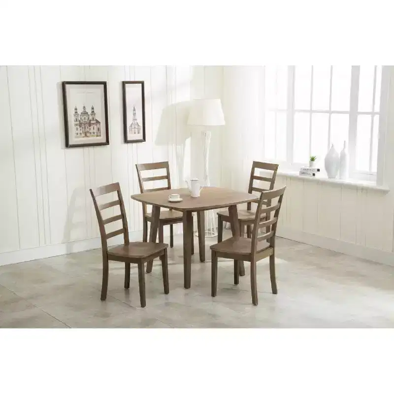 Set of 2 Boulder Dining Side Chairs Barnwood Wire Brush - Boraam: Rubberwood, Farmhouse Style, 300lbs Capacity
