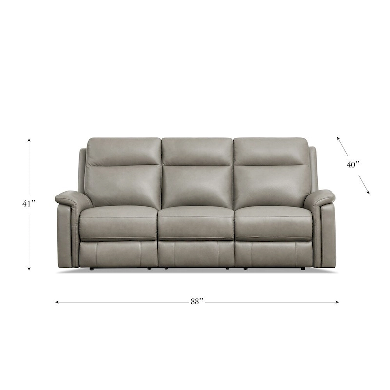 Hydeline Stanfield Zero Gravity Power Recline and Headrest Top Grain Leather Sofa