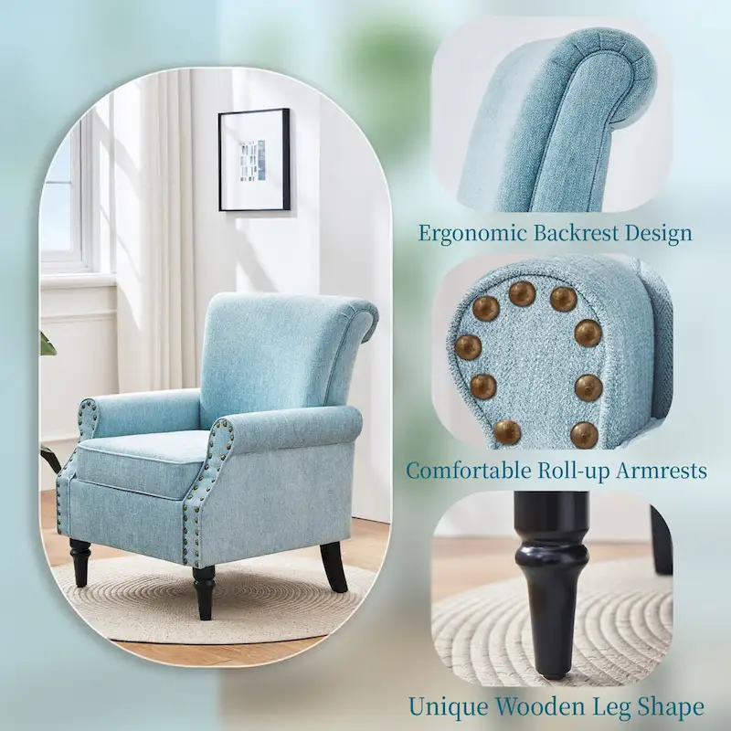 Classic Upholstered Accent Chair Set of 2