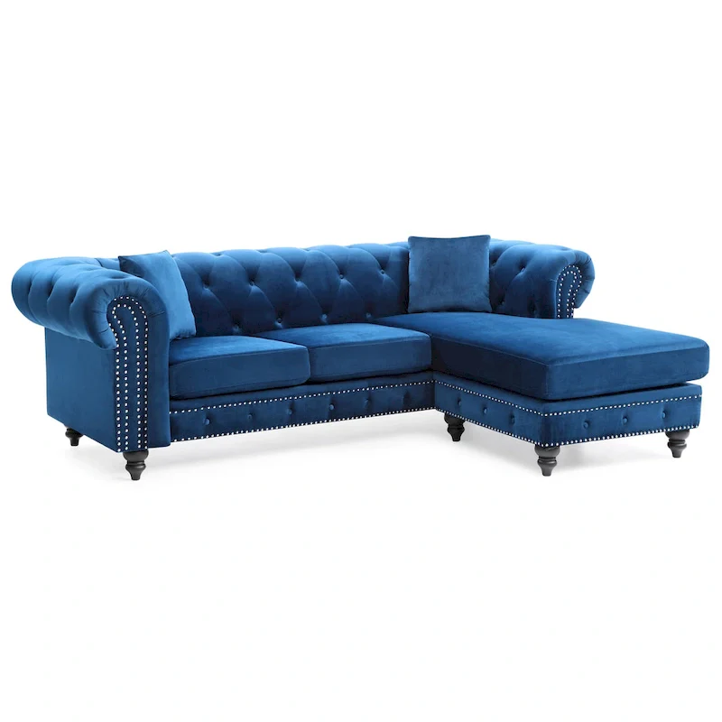 Nola Velvet Sofa with Chaise