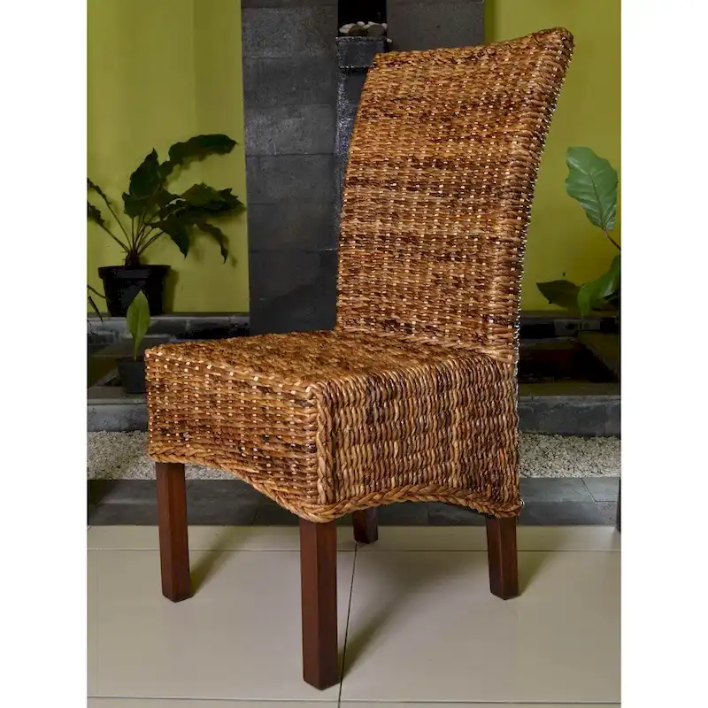 Woven Abaca & Mahogany Dining Chair (Set of 2)