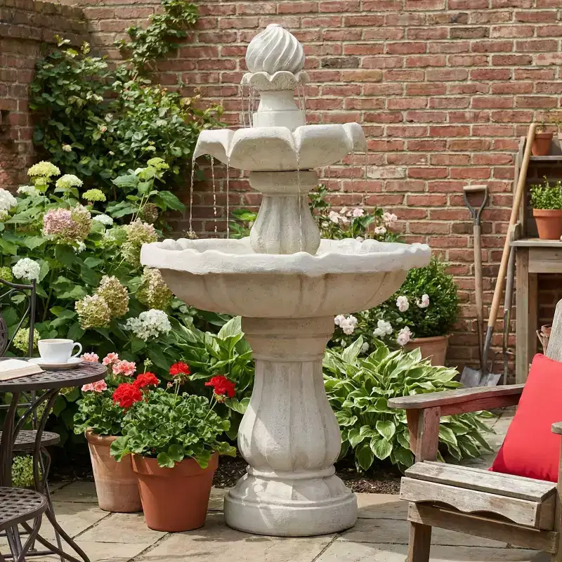 Christopher Knight Home Tanakorn Transitional 2-Tier Polyresin Outdoor Water Fountain