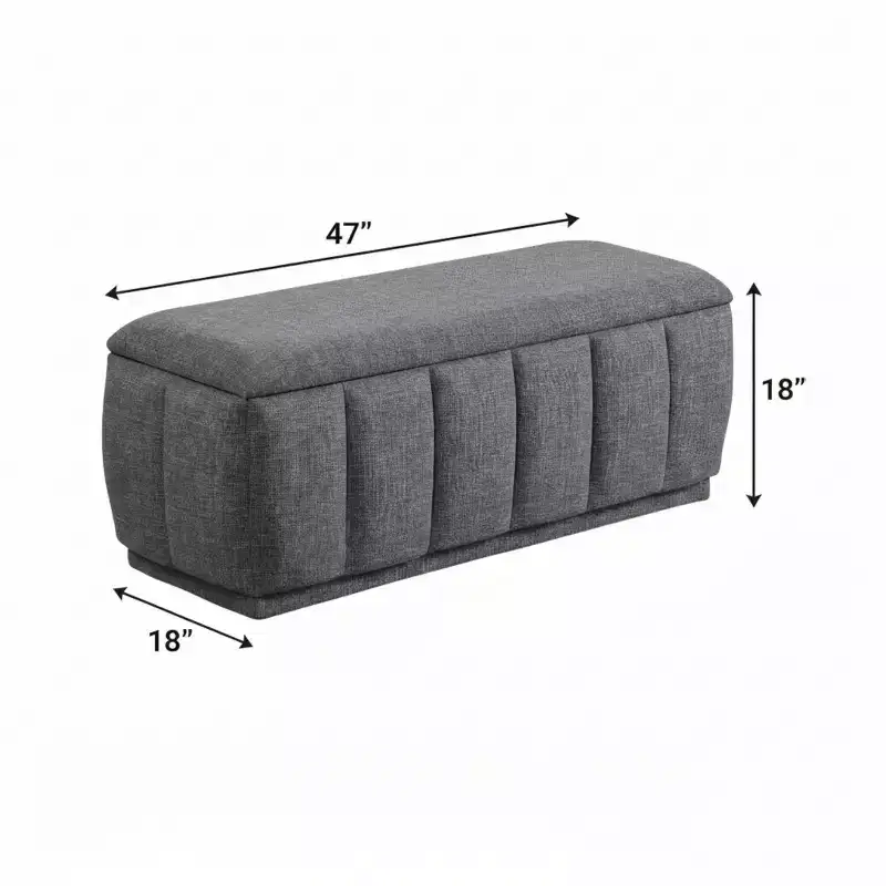 GDFStudio Oliver Modern Fabric Upholstered Storage Bench Cushioned Seat