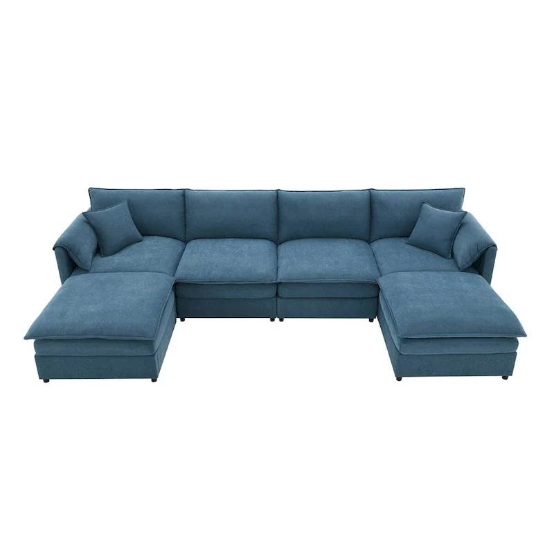 134*66  Chenille Modular Sectional Sofa