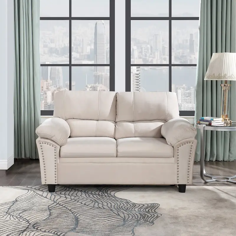 Mid-century Modern Upholstered Velvet Sofa Set with Armchair, Loveseat, 3-Seater Sofa