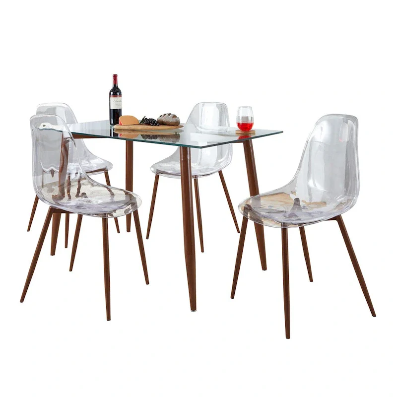 Carson Carrington Barton 5-Piece Clear Acrylic Rectangular Dining Set