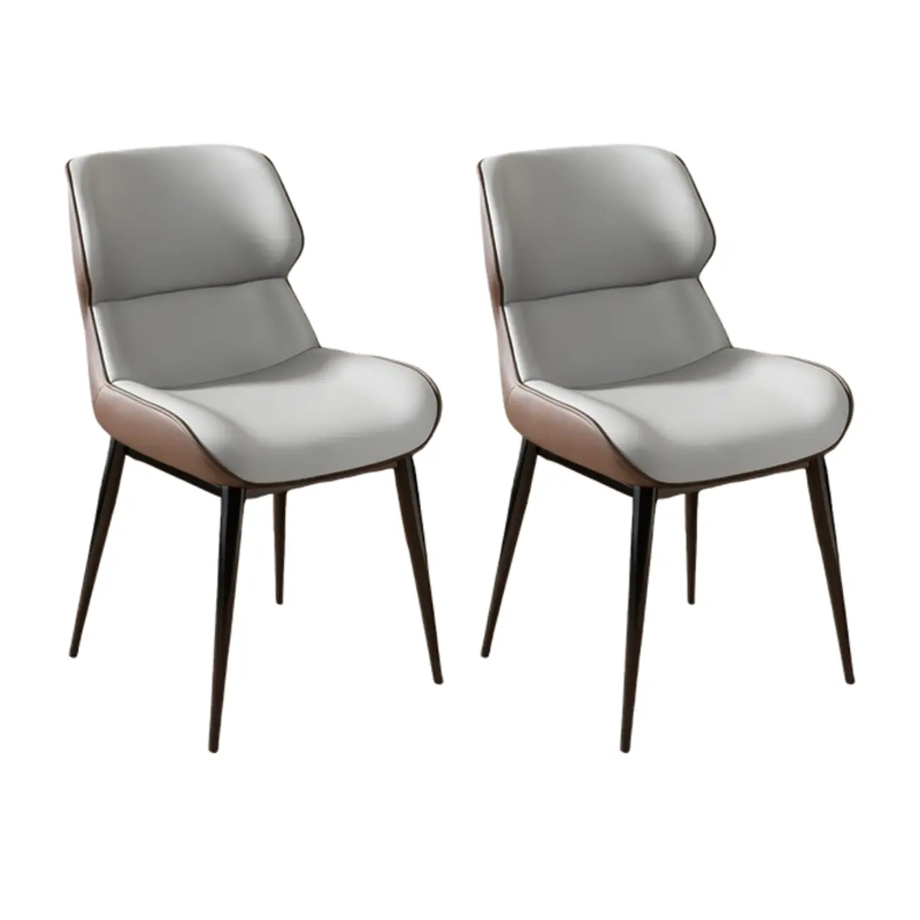 Modern Faux Leather Wingback Dining Chair Set of 2