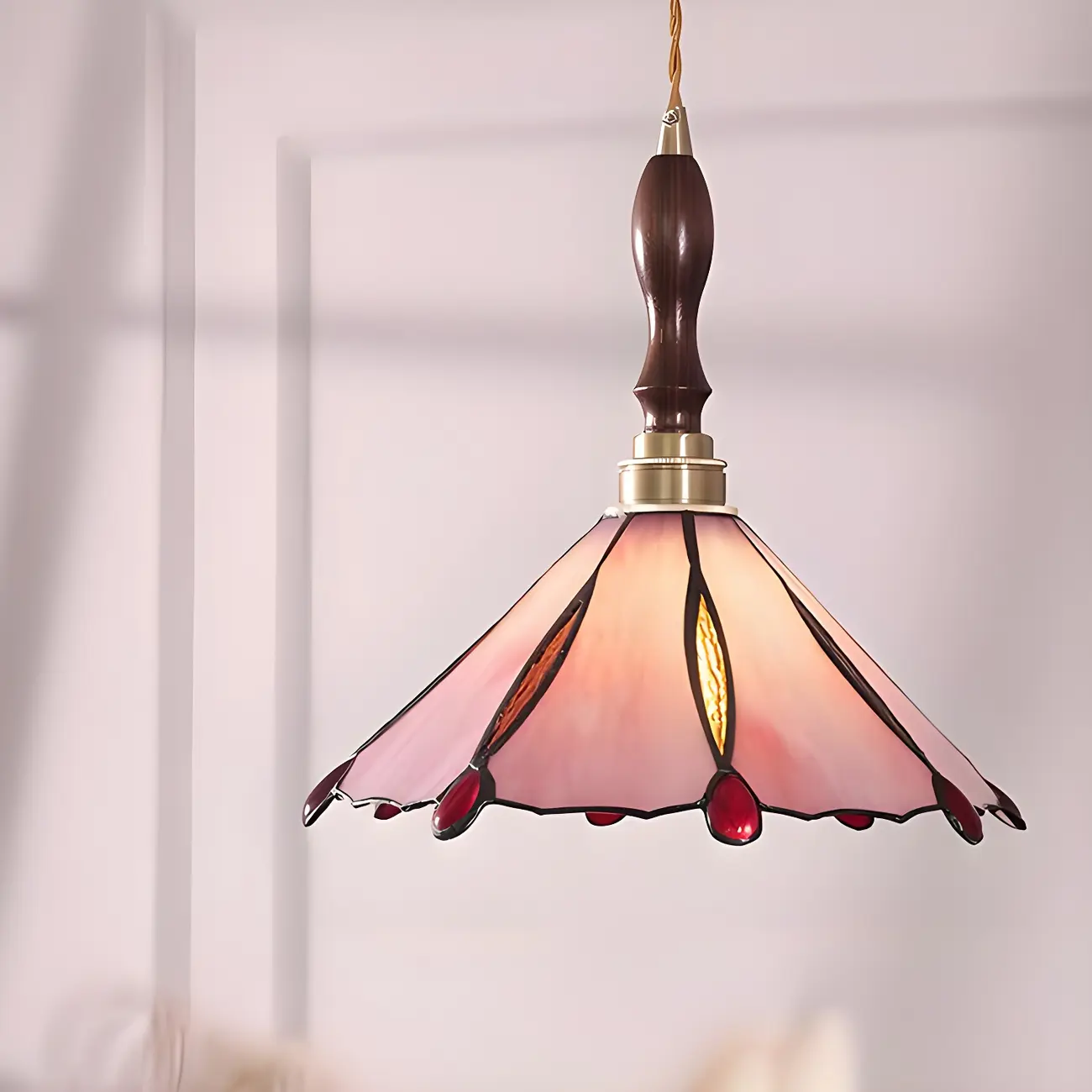 Vintage Glass Cone Pendant Hanging Light for Indoor Decor