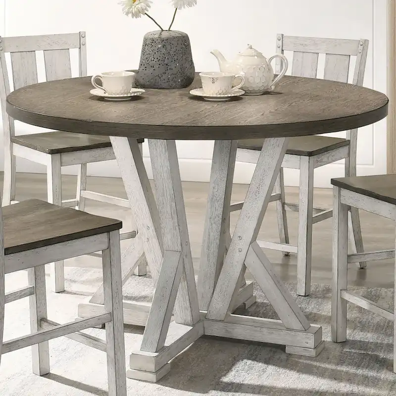 48-Inch Round Counter Height Dining Table – Ash Brown, 48x48x36 in, 99 lbs, Seats 4