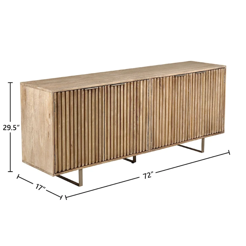 Dayton 72-inch Mid-Century Modern Sideboard In Channeled Mango Wood