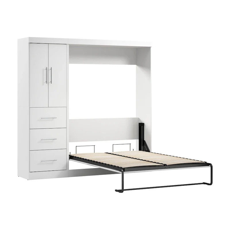 Nebula Full Murphy Bed with Wardrobe (84W) by Bestar